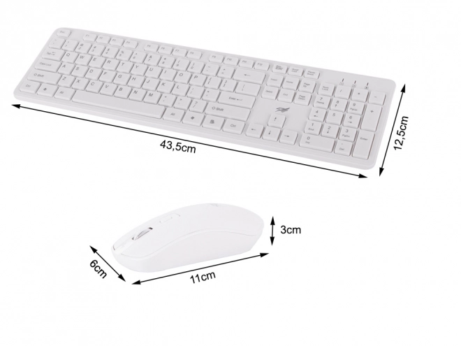 Bezdrátová sada klávesnice a myši Silent Numeric USB – Bílá