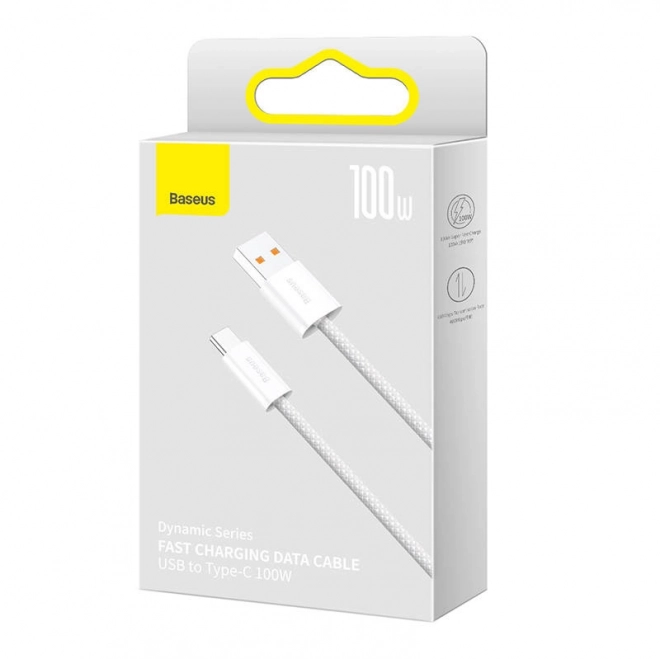 Kabel USB na USB-C Baseus řady Dynamic, 100 W, 1 m (bílý)