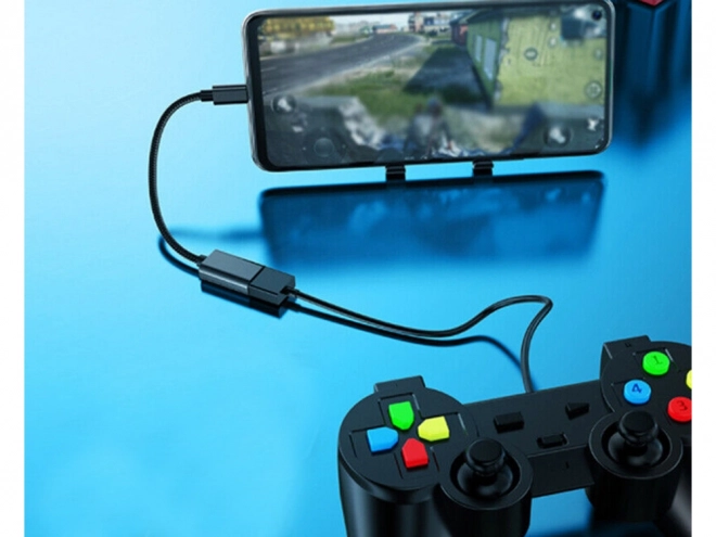 USB-C na USB-A 3.0 OTG adaptér s opleteným kabelem
