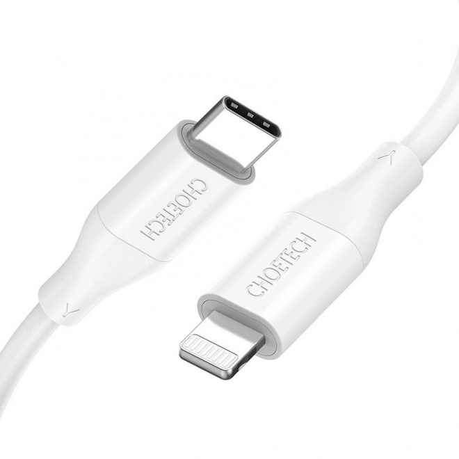 nabíjecí a datový kabel CHOETECH USB‑C na Lightning 1,2 m, PD 18/30 W, bílý