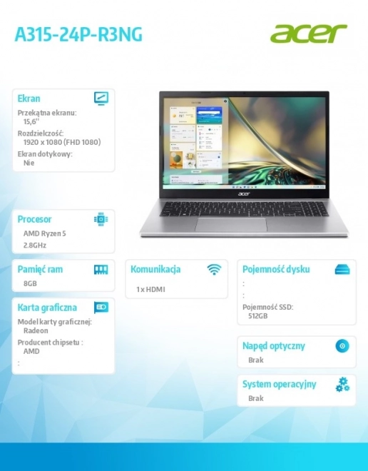 Laptop Acer Aspire 3 15,6" s Ryzen 5