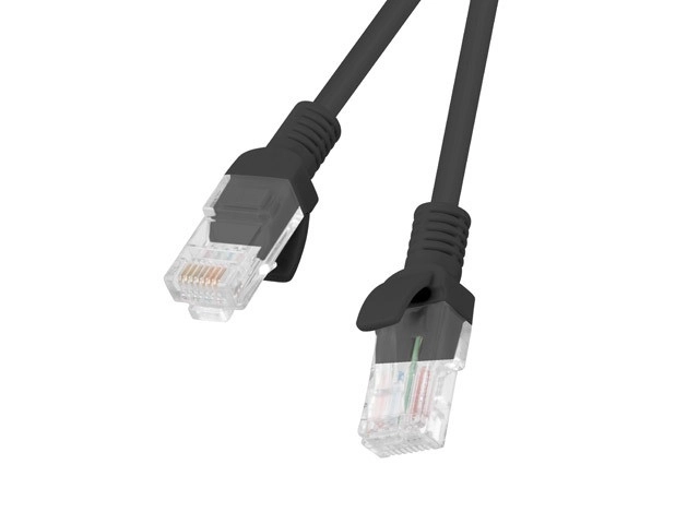 Černý patchcord kategorie 5e 1 m Lanberg - balení 10 ks