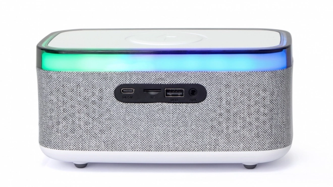 Cyfrowý budík s bezdrátovým nabíjením a rádiem DAB/FM RGB