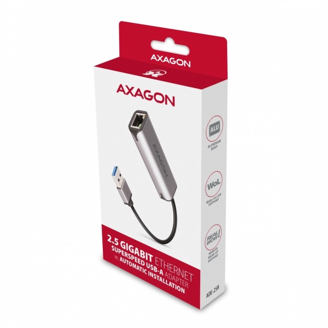 AXAGON USB‑A 2.5G ethernet adaptér s čipem Realtek RTL8156B