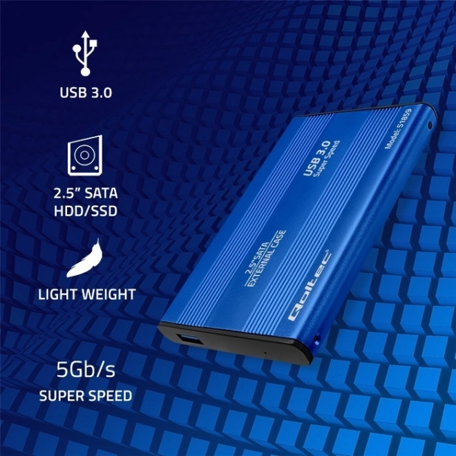 Externí pouzdro na HDD/SSD 2.5" SATA3 USB 3.0 Modré