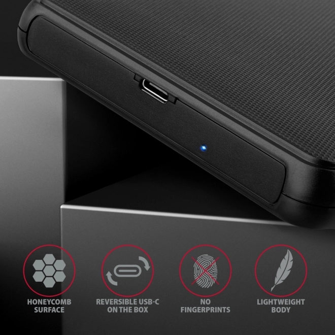 EE25-SLC Externí plastový kryt, bez šroubů, USB-C 3.2 GEN 1 SATA 6G 2,5", černý