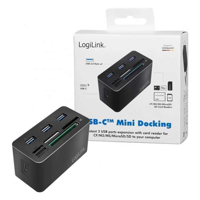 Dokovací stanice USB3.2 s 8 porty mini černá