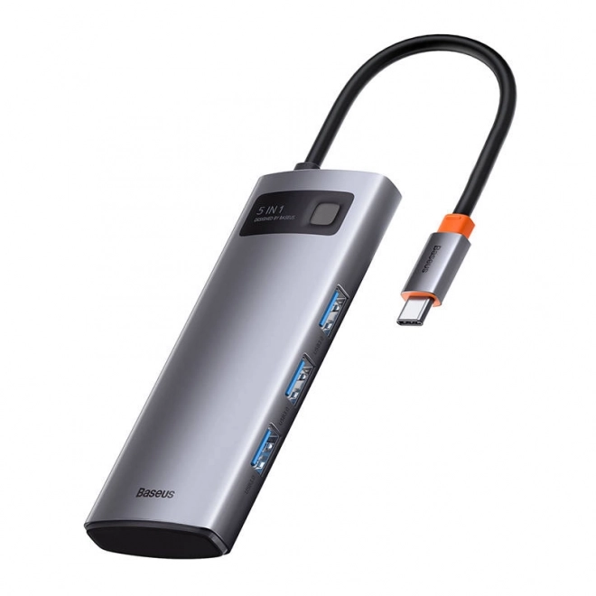 Hub 5v1 Baseus Metal Gleam Series, USB-C na 3x USB 3.0 HDMI USB-C PD