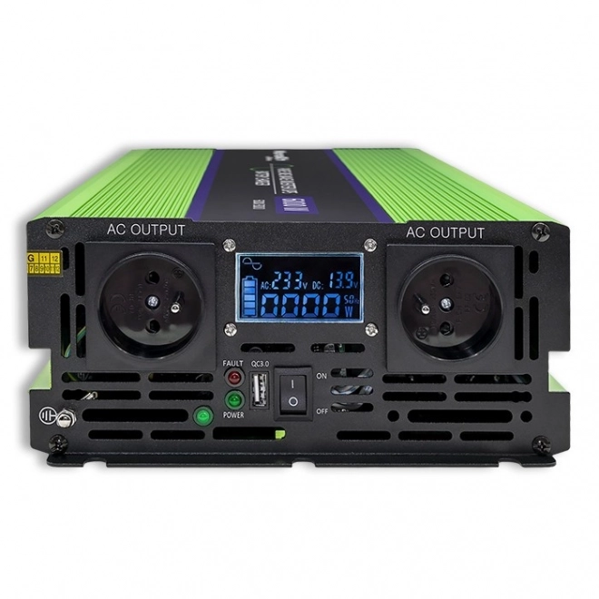Monolitický měnič napětí | nabíjení baterií | UPS | 2000W | 4000W | 12V na 230V | čistá sinusoida | LCD displej