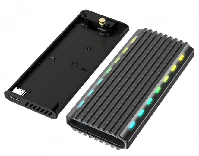 Hliníkový kryt disku M.2 NVME s LED diodami USB 3.1