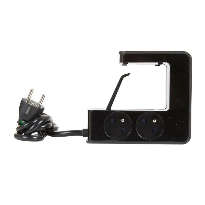 Prodlužovací kabelová svorka 4x2P+Z +2USB černá 1,5 m