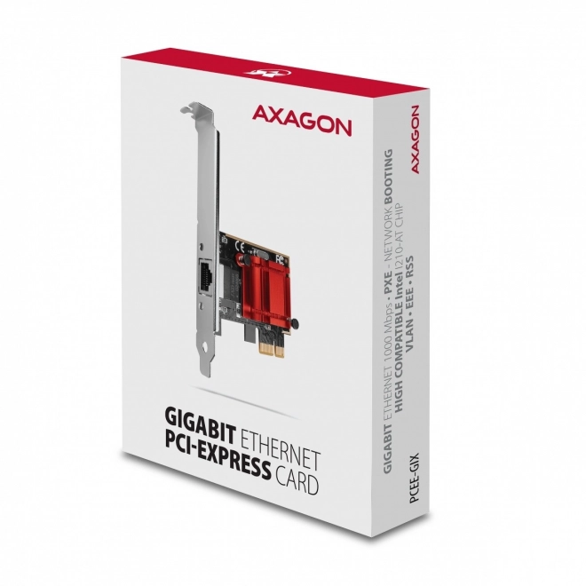 PCIe síťová karta Gigabit Ethernet s čipem Intel I210AT, RJ‑45, nízký profil