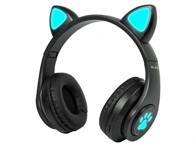Bezdrátová sluchátka Bluetooth 5.0 LED pro děti – Černé