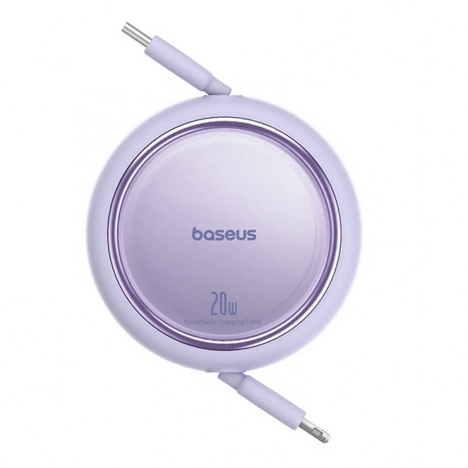 Retrakční nabíjecí kabel Baseus USB-C na Lightning 20W fialový