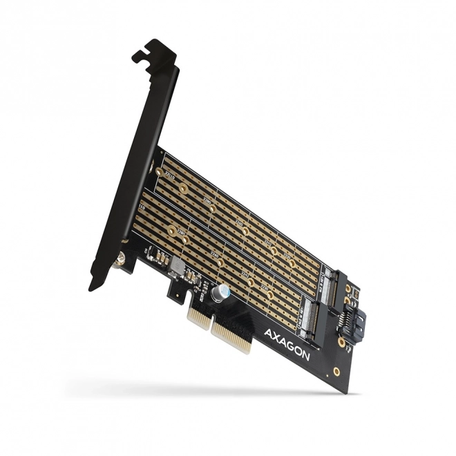 Interní adaptér PCIe x4 PCEM2-D, 1x M.2 NVMe M-key + 1x SATA B-key slot, SP & LP