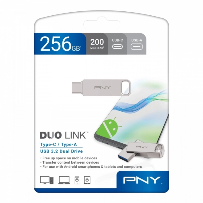 256GB flash disk USB 3.2 Duo-Link P-FDI256DULINKTYC-GE