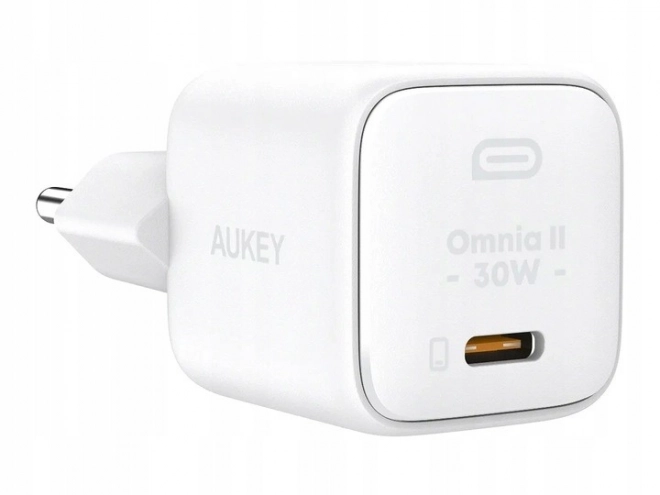 Bílá GaN USB-C nabíječka Aukey Omnia II Mini 30W