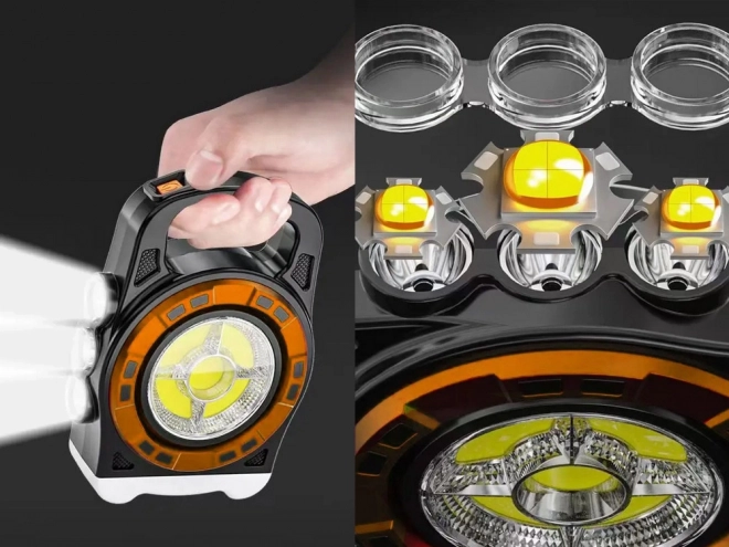 Přenosná solární LED svítilna s powerbankou