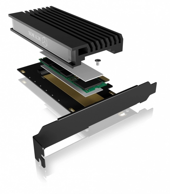 Karta PCIe se slotem M.2 M-Key pro jeden disk M.2 NVMe SSD IB-PCI214M2-HSL