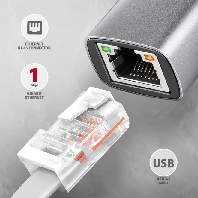 ADE-TXPD Gigabitový ethernetový adaptér, USB-C 3.2 Gen 1, automatická instalace, Asix AX8817, PD 100W