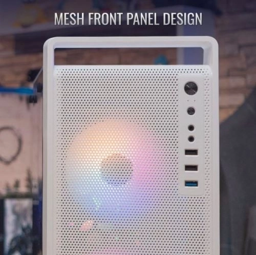 Bílá mini tower skříň CS-109 RGB USB 3.0