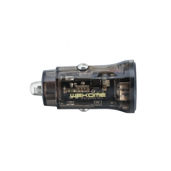 Autonabíječka 2x USB-A Rychlé Nabíjení 15W Černá/Průhledná