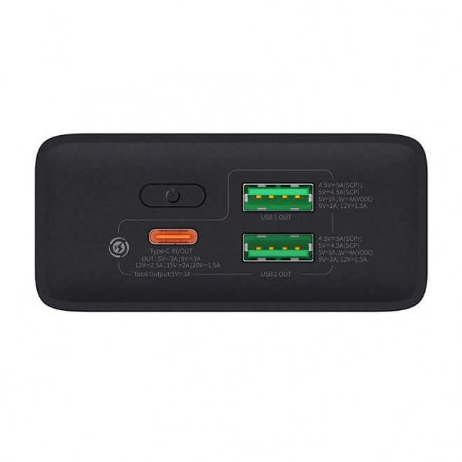 Powerbanka Baseus Adaman 2, 20000mAh, 30W, 3xUSB, USB-C (černá)