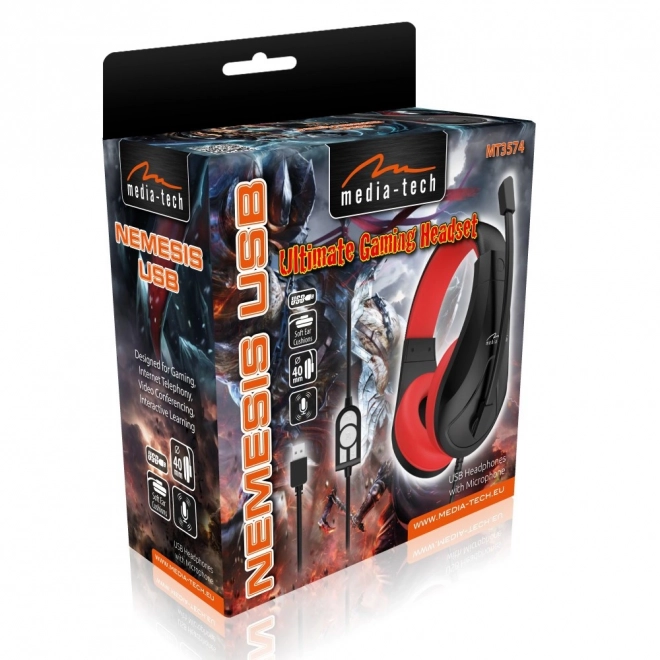 Stereofonní herní sluchátka NEMESIS USB s mikrofonem