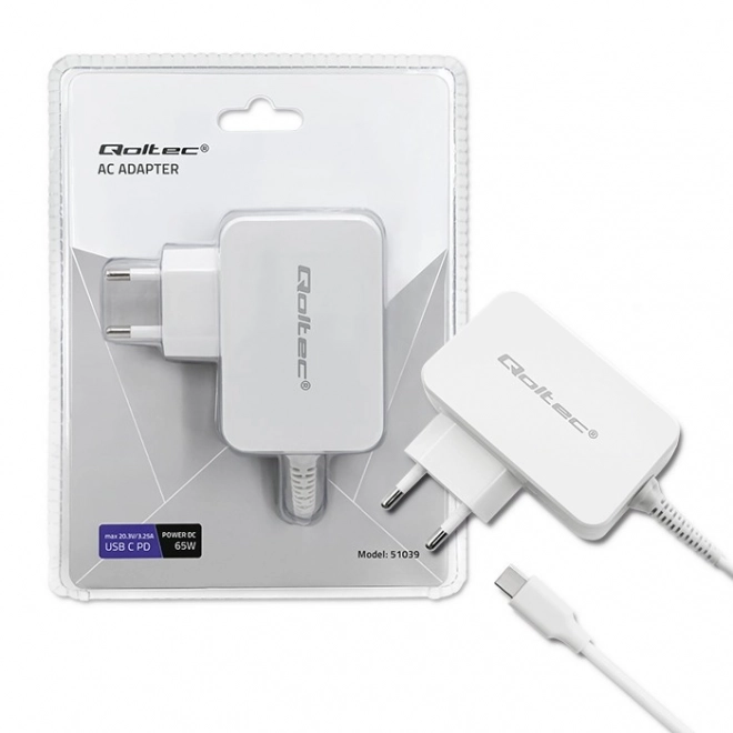 Síťový adaptér USB-C 65 W Power Delivery Bílý