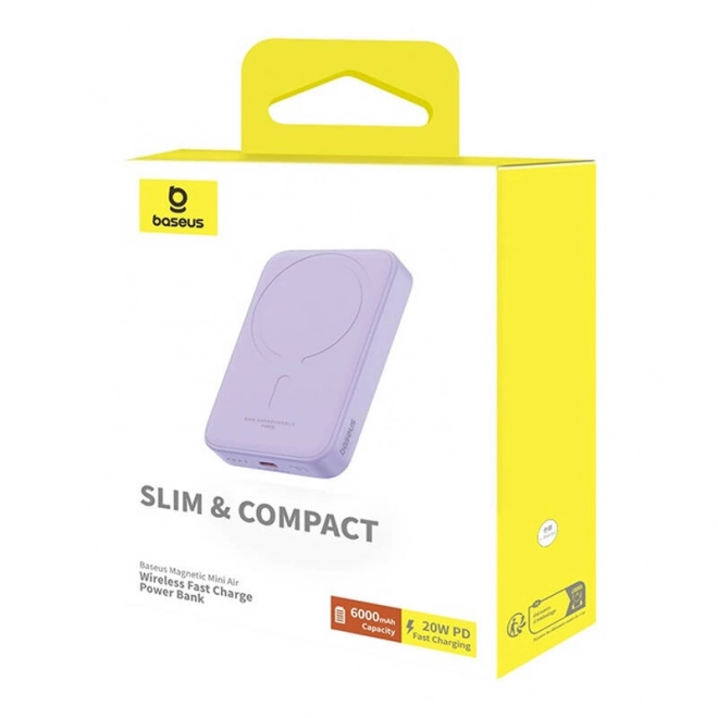 Mini powerbanka Baseus 6000 mAh 20W fialová