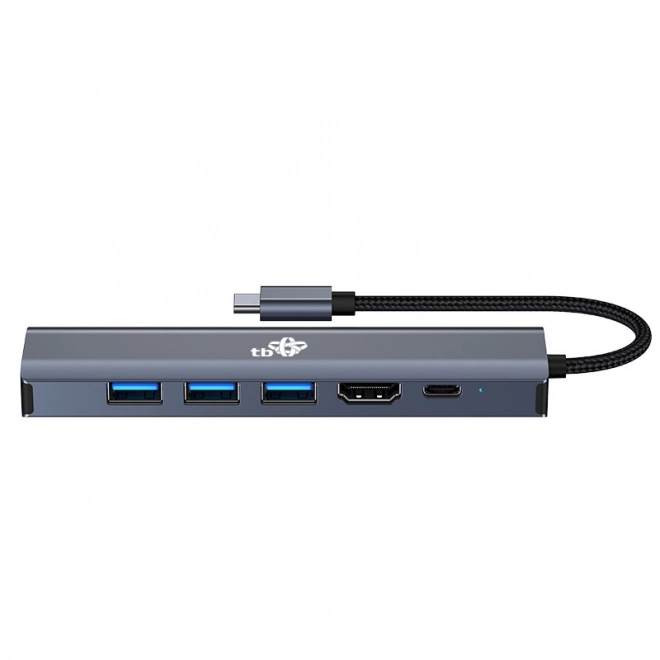Adaptér HUB USB C 6v1 - HDMI, USBx3, PD, RJ-45