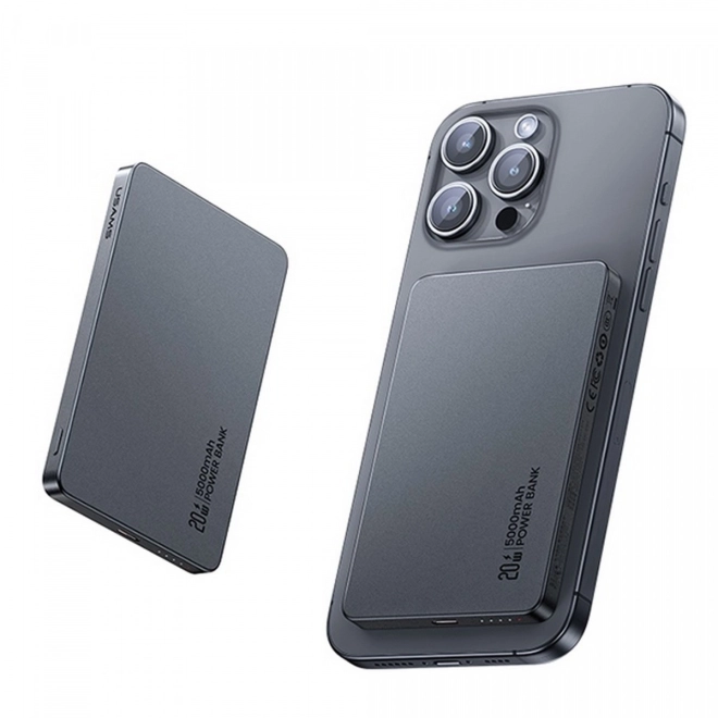 Indukční powerbanka 5000mAh 20W MagSafe PD bílá