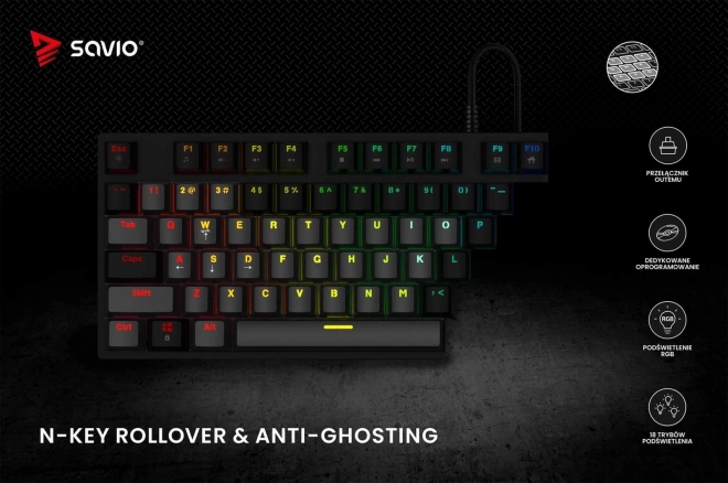 Mechanická klávesnice Savio Tempest X2 RGB Outemu Brown