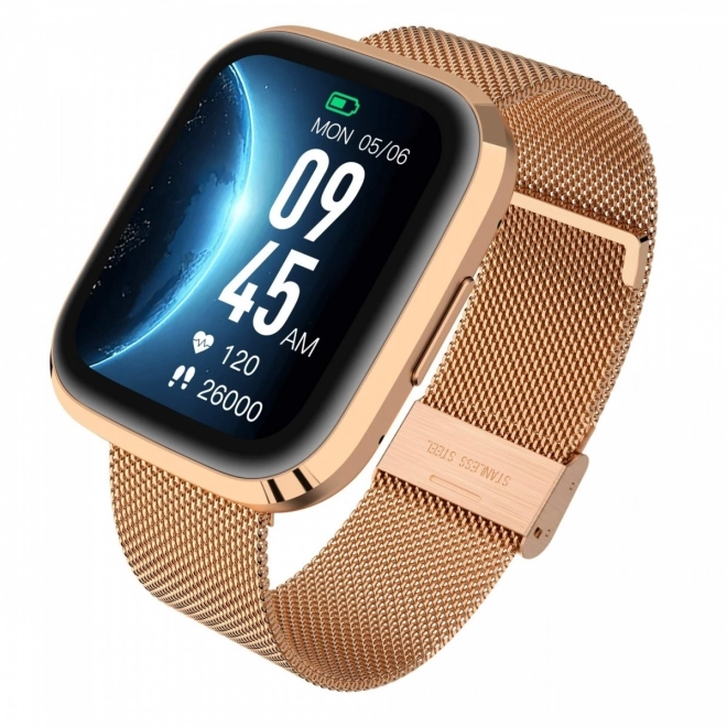 Smartwatch Garett Styl Zlatý ocelový