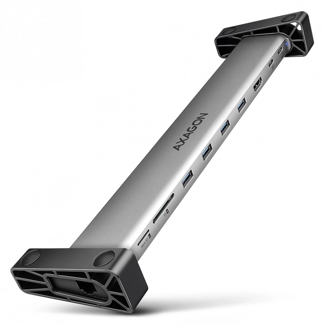 HMC-10HLS Víceportový rozbočovač USB 5Gb/s 4x USB-A, HDMI 4K/60Hz, RJ-45, SD/microSD, PD 100W, 25cm kabel USB-C