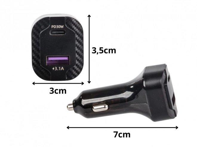 Rychlá duální nabíječka do auta s RGB osvětlením