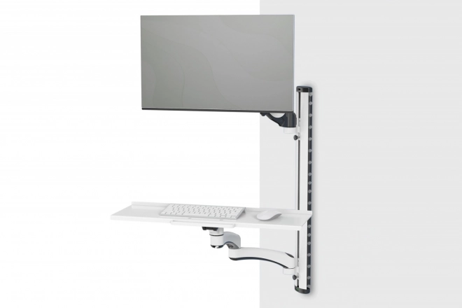 Jednoduché nástěnné rameno 1xLCD + klávesnice, max. 32" a 8 kg náklon a otáčení o 360° (PIVOT)