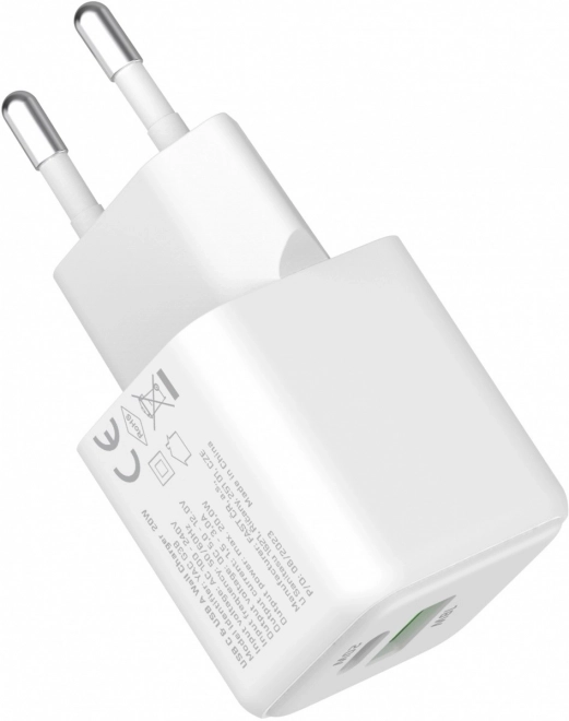 USB C/A 20W/18W 3A nabíječka s dodávkou energie QC3.0