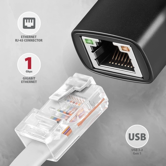 ADE-AR Gigabitový adaptér Ethernet, USB-A 3.2 Gen 1, automatická instalace