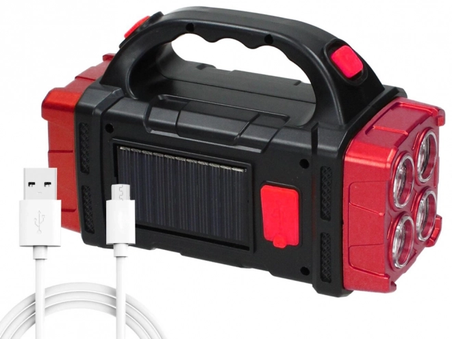 Solární přenosná LED svítilna s powerbankou