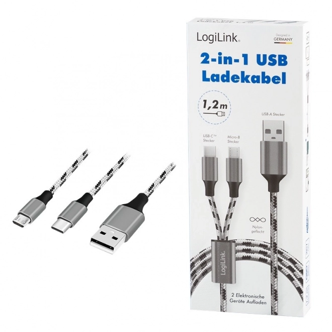 Univerzální nabíjecí a datový kabel USB 2.0 s Micro USB a USB-C