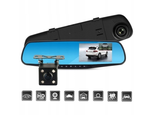Full HD inteligentní zpětné zrcátko s parkovací kamerou a záznamníkem - 32 GB