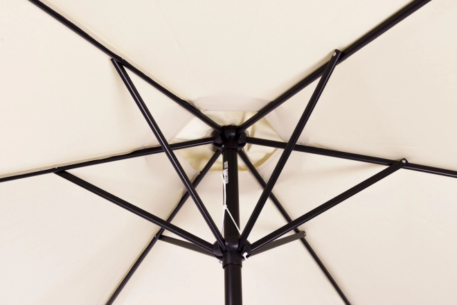 Duży parasol ogrodowy skośny łamany z korbą 6 żeber beżowy 270 cm