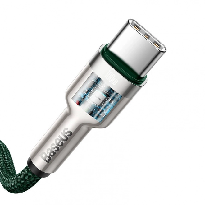 Kabel USB-C na USB-C Baseus Cafule, 100W, 2m (zelený)