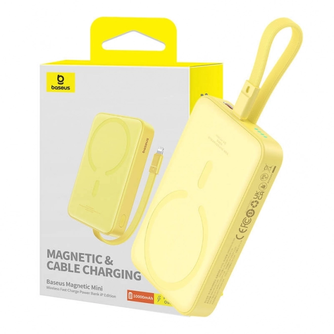 Baseus magnetická powerbanka 10000mAh MagSafe 20W žlutá