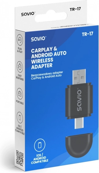 Bezdrátový adaptér pro CarPlay a Android Auto TR-17
