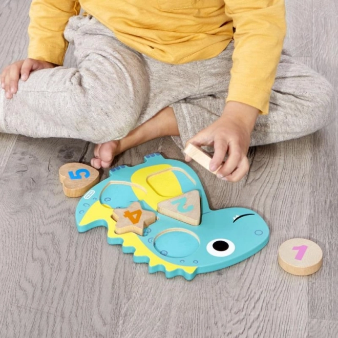 Little Tikes Dřevěné puzzle s čísly - Jednorožec, Dinosaurus, Lama
