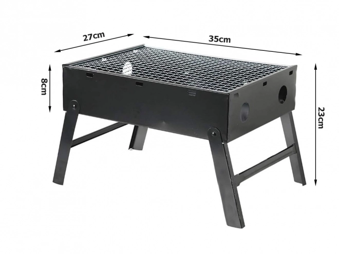 Přenosný skládací gril na dřevěné uhlí na kempování a BBQ