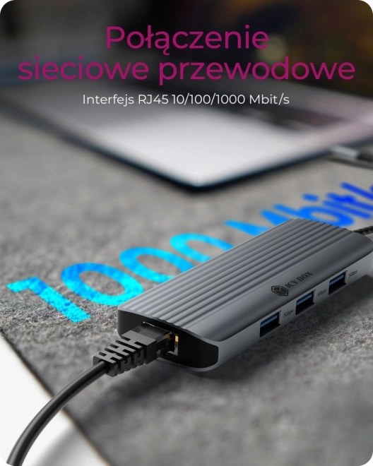 Stolní dokovací stanice 6v1 s HDMI, USB, PD a LAN