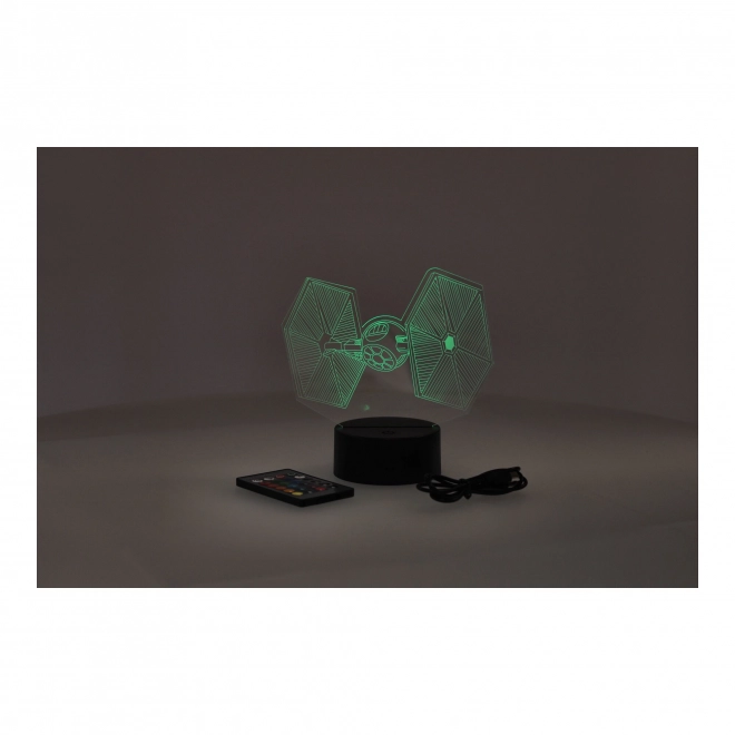 3D LED noční lampička "Star Wars - Stíhačka" Hologram + dálkové ovládání